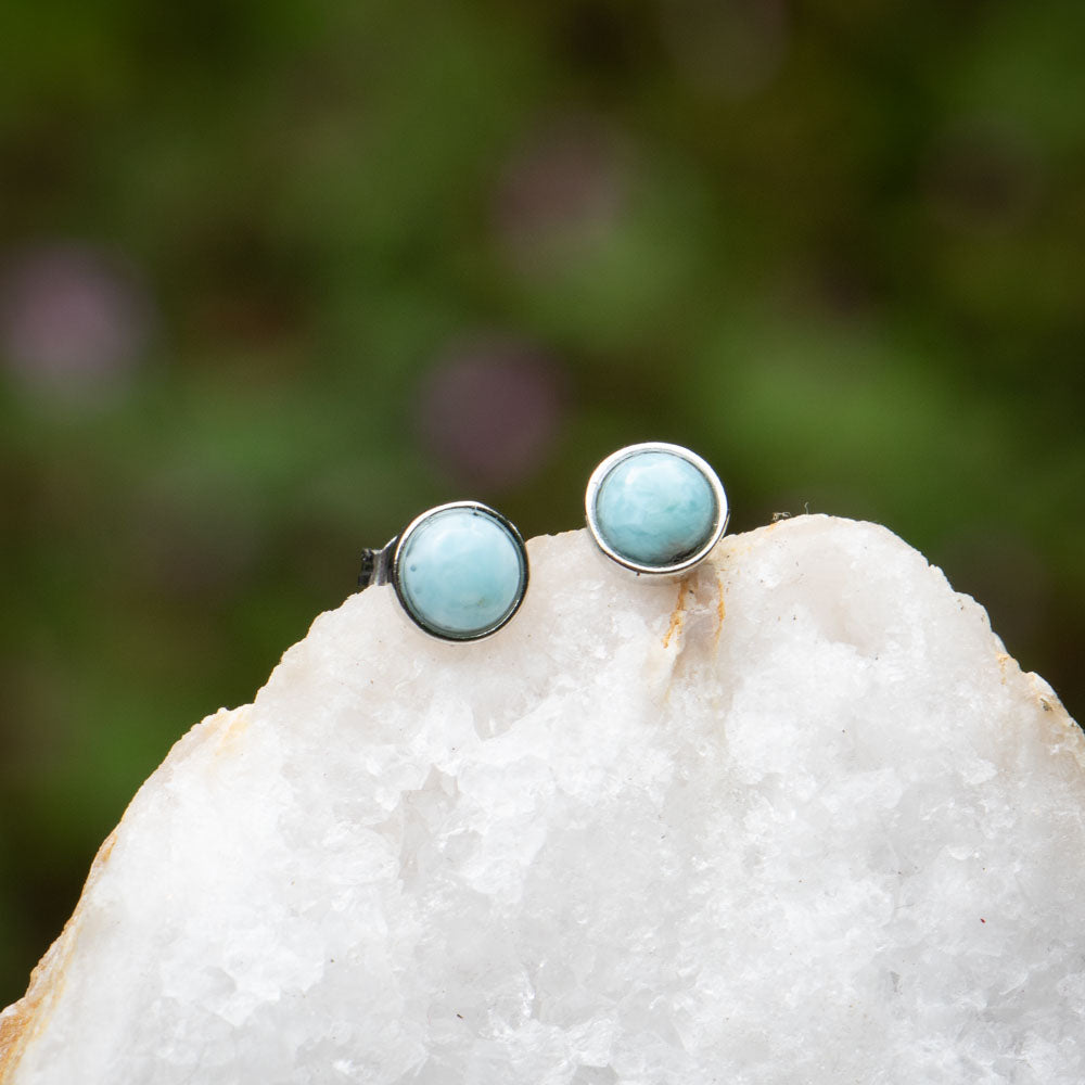 Larimar Oorbellen -  925 Sterling Zilver - Echte edelsteen - Nikkelvrij