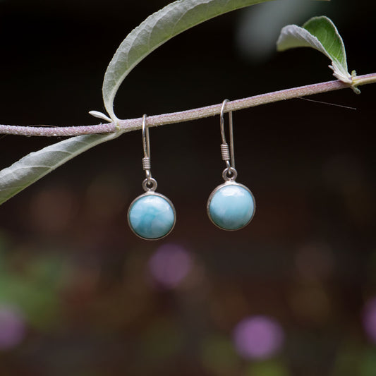 Larimar Oorbellen -  925 Sterling Zilver - Echte edelsteen - Nikkelvrij