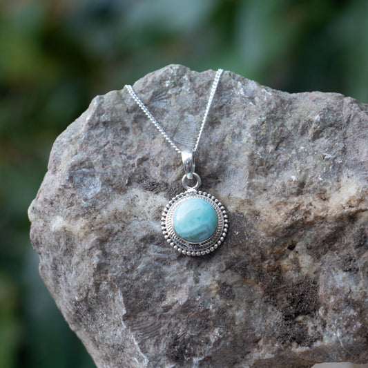 Larimar Ketting - 925 Sterling Zilver - Echte edelsteen - Nikkelvrij